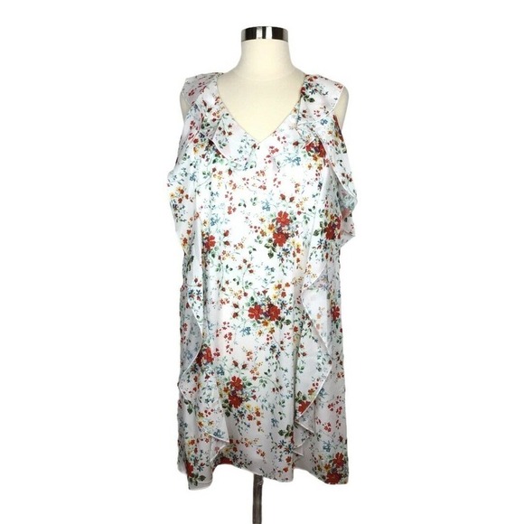 NEW Parker Ditsy Floral Cold Shoulder Mini Dress - Picture 4 of 11